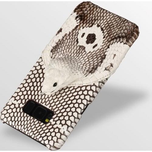 Genuine Leather Python skin phone case For Samsung s10 plus A70 J7 A9 3D snake head Luxury case for samsung galaxy note 10 case