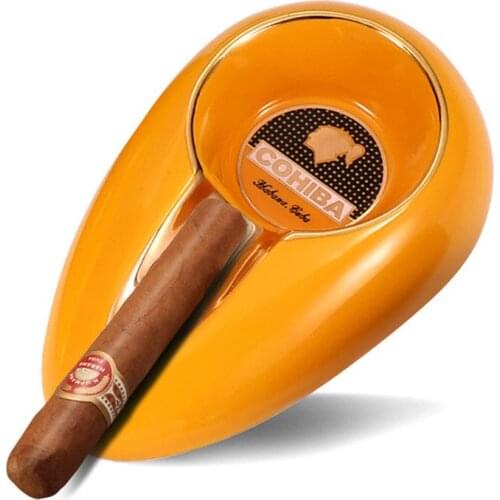 COHIBA Pocket Smoke Ashtray Outdoor Portable Cigar Ashtray Home Ceramic Ash Tray Luxury Table Cigars Accessory High Quality