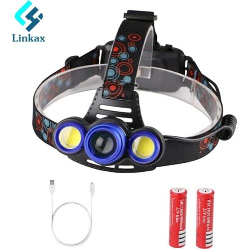 CREE XML T6 Headlight 6000 Lumens 4mode Zoomable Headlamp Rechargeable Head Lamp flashlight 18650 For Outdoor Camping Hunting
