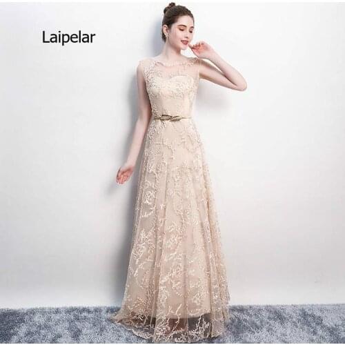 2021 New Annual Meeting Party Host Long Dress for Bridesmaid Delicate Delicate with Belt Elegant Lace Dress