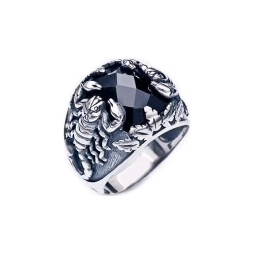 Silver Scorpion Pattern Ring