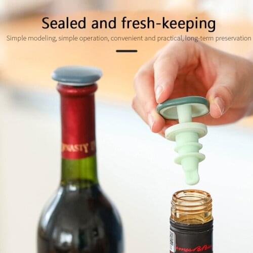 2pcs Conical Spiral Silicone Wine Bottle Stopper Beer Red Wine Sealing Stopper Champagne Sealer Bottle Stopper Plugs Bar Tool