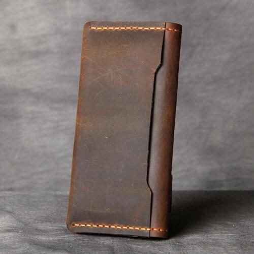 Crazy Horse Style Top Layer Leather Wallets Vintage Style Men Wallet Fashion Brand Purse Card Holder Long Clutch Wallet