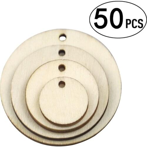 50pcs 20-50mm Unfinished Wooden Round Circles Ring Craft Card Making Scrapbooking DIY Embellishment Arts Decorative Craft