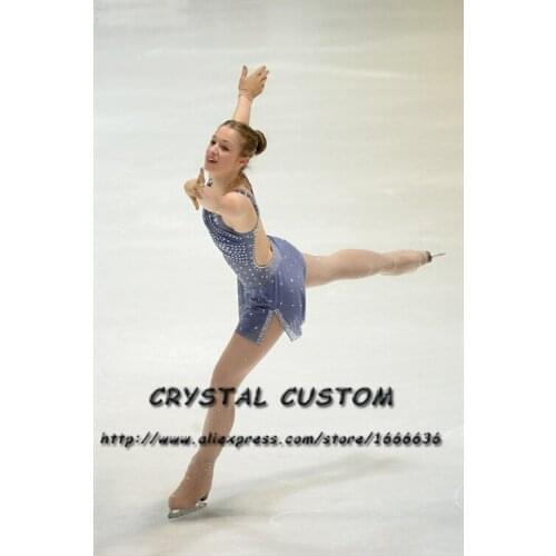 Hot Sales Ice Figure Skating Dresses Fashion New Brand Competition Child Figure Skating Dress Crystal DR3695
