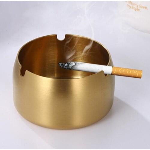 Mini Convenient Ashtray Stainless Steel Thickened Windproof Ashtray Creative Color Home Living Room Every Day Use Supplies