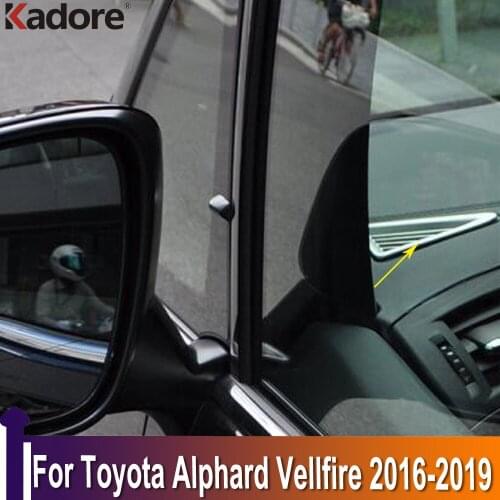 For Toyota Alphard Vellfire 2016-2019 Carbon Fiber Air Conditonnal Vent Cover Trim AC Outlet Panel Frame Interior Accessories