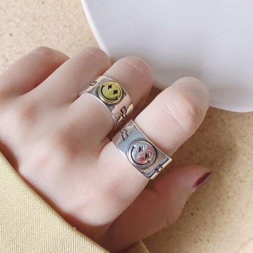 New Trend Vintage Personality Design Human Face Rings For Women Fashion Jewelry Gold Silver Color Ring Jewellery Woman Gift