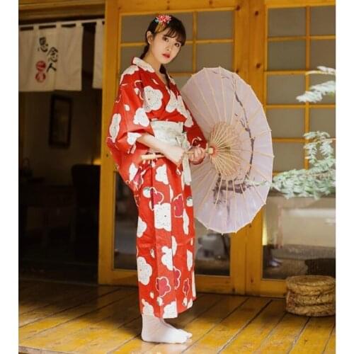 Japanese style Kimono dress Sakura Women Improved kimono