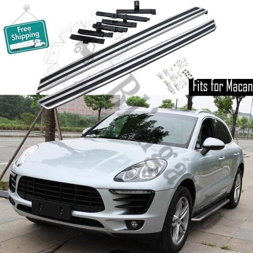 Fits for P orsche Macan S Turbo 2014-2020 2Pcs left right Aluminium running board side steps nerf bar car pedal side stairs