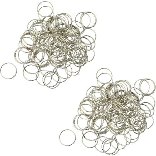 Prettyia 200x Split Rings 18mm For Key Chain Bag Purse Jewelry Leather Craft