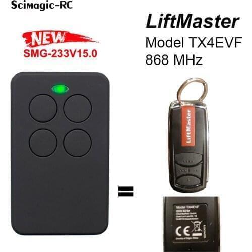Liftmaster Model TX4EVF 868MHz Garage Remote Control Gate Door Opener