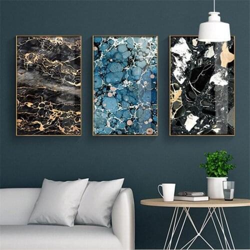 Northern European Modern Realistic Marble Lines texture Home Decorative Painting Advanced sense Wall Art Poster Canvas Printing