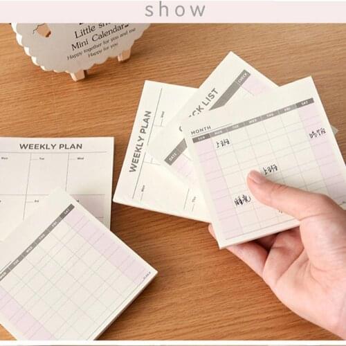 1PC Cute Kawaii Memo Pad Weekly Monthly Work Planner Book School Office Supplies Students Stationery