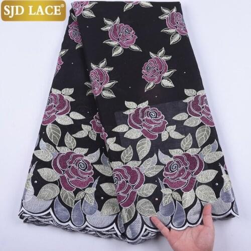 SJD LACE African Lace Fabric Cheap Sale Swiss Voile Lace In Switzerland Embroiderey Flower Nigerian Dry Laces For Party SewA1893