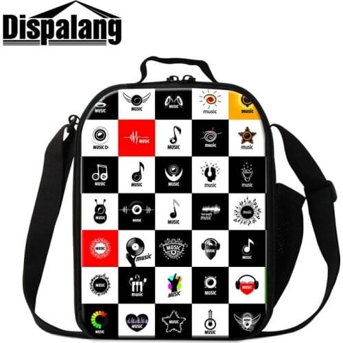 Thermal Insulated Lunch Bag For Students Musical Note Print Lancheira Lunch Bags Children Picnic Cooler Bag Lunch Box For School