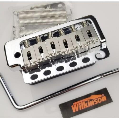 Wilkinson WVP6 Chrome silver ST Electric Guitar Tremolo System Bridge + Stainless Steel Saddles Made in Korea