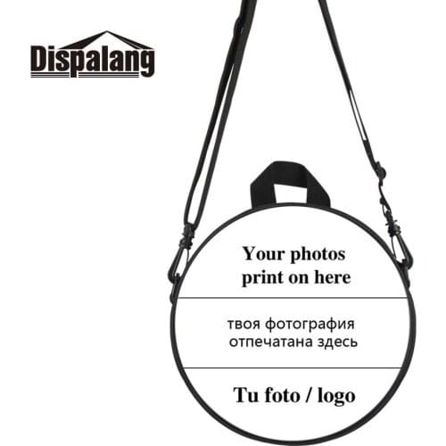 Dispalang Women Round Messenger Bag For Travel Custom Image Logo Crossbody Bags Multifunctional Toddler Shoulder School Bagpack