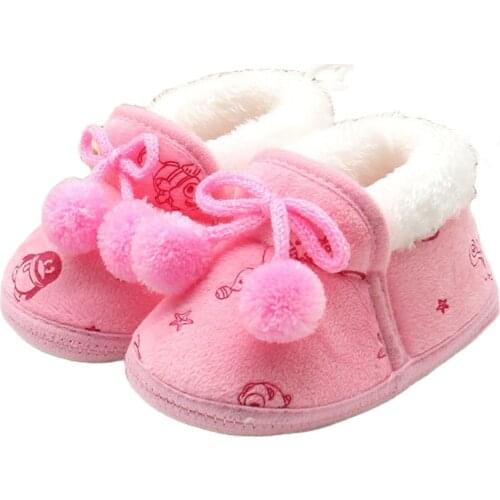 Winter Sweet Newborn Baby Girls Princess Winter Boots First Walkers Soft Soled Infant Toddler Kids Girl Footwear Shoes