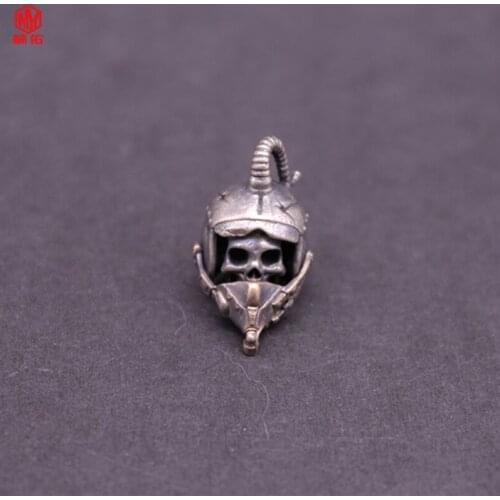 1PCS Hot sale!!! Brass Skull Knife Bead DIY Key Ring Hand Woven Rope Pendant Outdoor Survival Paracord Bracelet Pendant