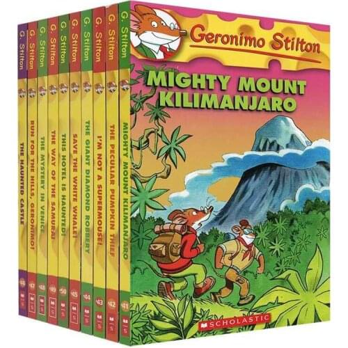 10 Books Geronimo Stilton 41-50 Humor Adventure Explore Brave Comic Fiction Parent Child Kids Story English Picture story Book