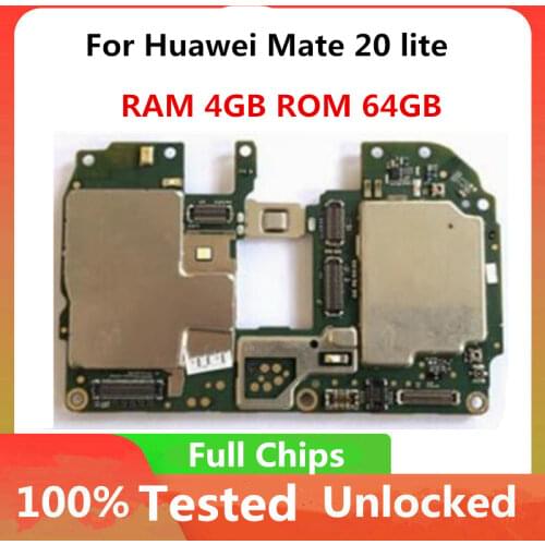 100% Unlocked 4G RAM 64GB ROM Motherboard For HuaWei Mate 20 Lite,Original Main Logic Boar With Full Chips For HW Mate 20 Lite