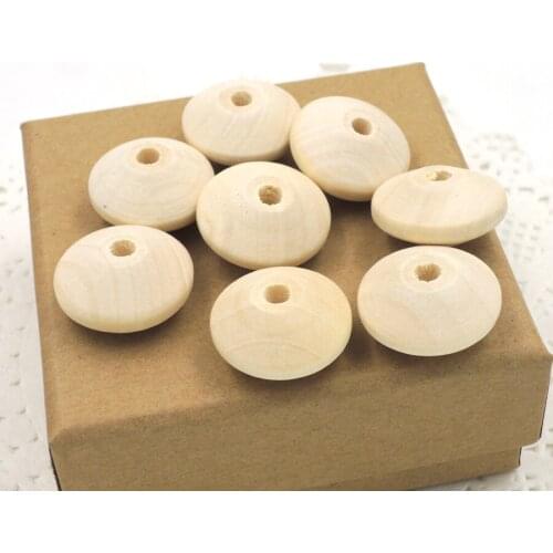 100PCS 25mm wooden beads natural wooden abacus beads baby kids toy DIY painting bead handmade jewelry finding EA95-1