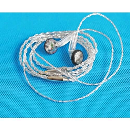 3.5mm Transparent Clear Heavy Bass Earphones 15.4mm Speaker Unit 4 Strand Silver Plating Cable