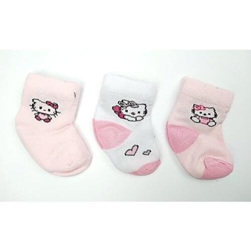 Baby girl White 3 pcs Set 3'lü Daily Cotton Socket socks