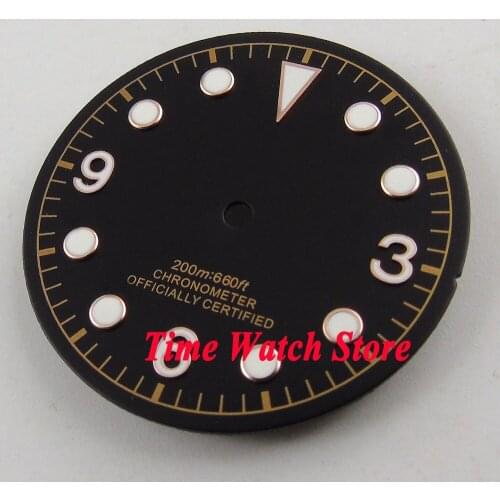 30.4mm black sterial dial luminous rose golden marks Watch Dial fit 2824 2836 MIYOTA 8215 821A Automatic Movement D52