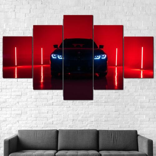 No Framed Canvas 5Pcs Drive Touring Car Cuadros Wall Posters Pictures Paintings Home Decor Accessories Living Room Decoration