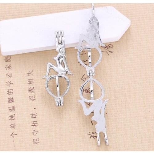 5pcs Princess Pearl Cage Pendant Jewelry Aromatherapy Essential Oil Diffuser DIY Necklace Oyster Pearl Fun Gift