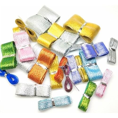 5yards random Metallic Ribbon Organza Ribbon For Wedding Party Decoration Gift Wrap Christmas Ribbons DIY Handmade Material