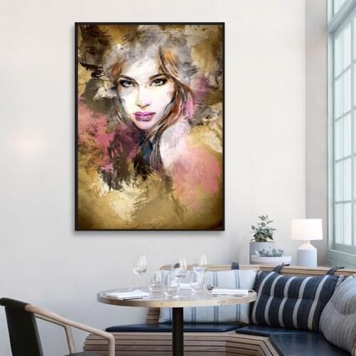 Abstract Sexy Women Portrait Posters and Prints Watercolor Wall Art Canvas Painting Wall Art Pictures for Living Room Decor