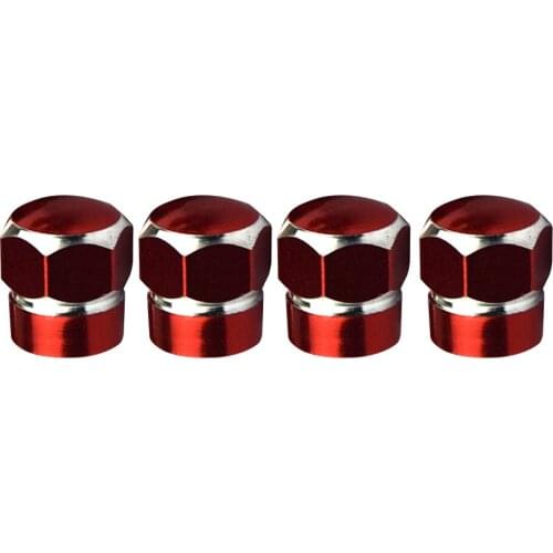 4 Pieces 10mm ALUMINUM REPLACEMENT HEXAGON WHEEL TIRE RIM VALVE STEM CAPS