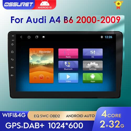 2 Double Din Android Auto Car Stereo Car Radio GPS For Audi A4 B6 2000-2009 S4 RS4 Multimedia Video Player DSP CarPlay DAB+ DVR