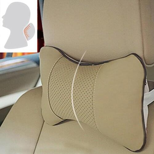 Car Neck Pillows Car Headrest PVC Leather Neck Headrest Auto Accessories Interior Backrest Protector Universal Cushion Head N2B6