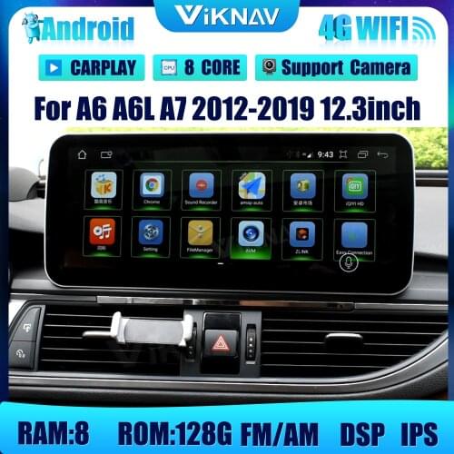 12.3inch Android car radio DVD multimedia player For Audi A6 A6L A7 2012-2019 auto audio GPS navigation stereo receiver