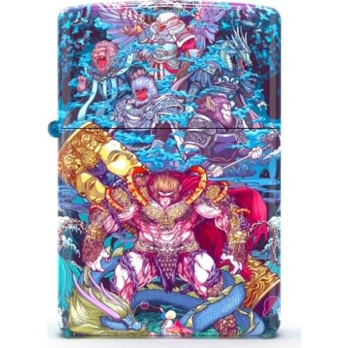 High glossy Chinese King of Monkey design lighter copper material Made in USA for Zippo