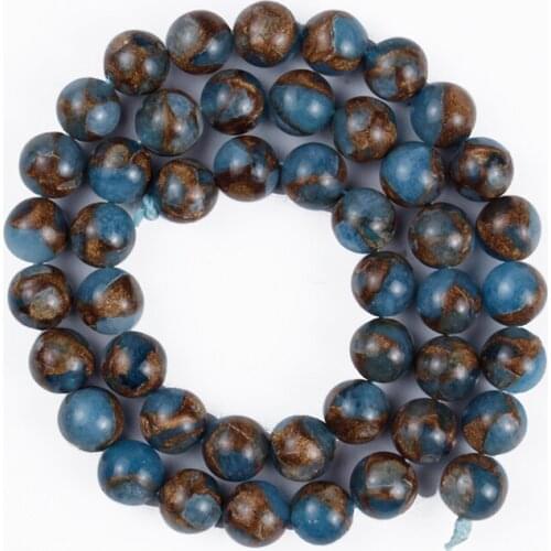 Natural Stone Beads Lake Lanjin Colored Stone Round Loose Beads for Making DIY Bracelet Earrings Accessories 4/6/8/10/12mm