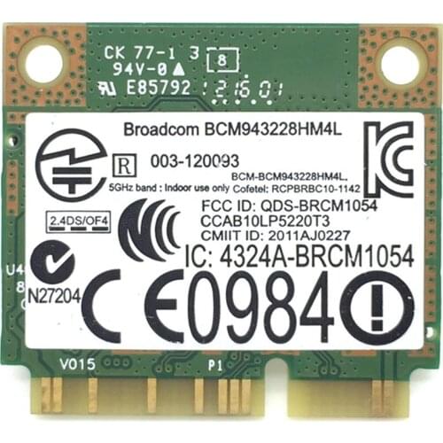 Dual Band 300Mbps BCM943228HMB 4.0 802.11a/b/g/n Wifi Wireless Card Half Mini PCI-E Notebook Wlan 2.4Ghz 5Ghz Adapter