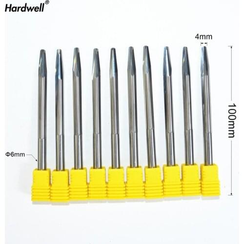 6mm*R2*100L-freeshipping 2 edge straight taper ball nose end mill,woodworking router bit,wood tool,spherical cone milling cutter