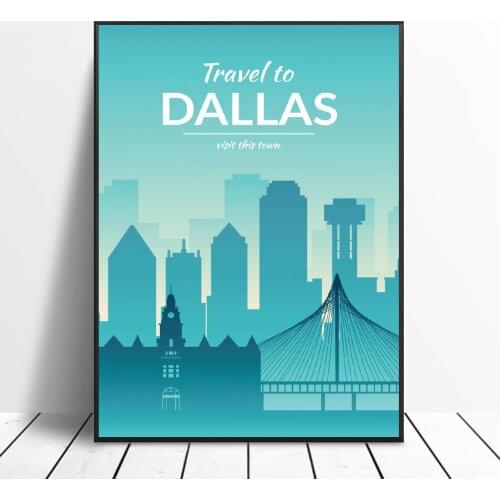 Dallas Canvas Travel poster Wall Art Pictures for Living Room Home Decor No Frame