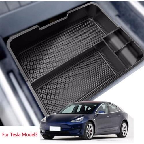 Car interior decoration Console armrest container storage box Refit accessories style For Tesla model3 car styling