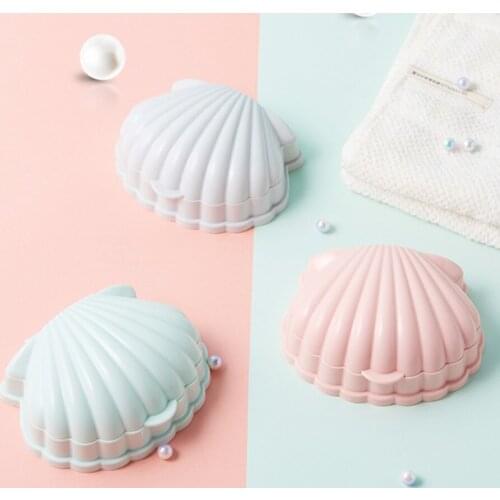 Creative Portable Shell Shape Soap Box Bathroom Drain Soap Holder Travel Soap Protect Case Bathroom Accessories