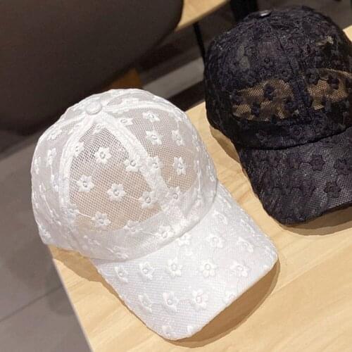 Kpop Fisher Hat Lace Women Sun Protection Hat Sunshade Peaked Baseball Cap Hip Hop Hat Outdoor Leisure Chrysanthemum Sun-proof