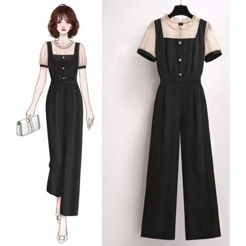 Summer Tank Dress 2021 New Style Casual Wide Leg Pants Suit For Women Bodysuit Fashion Black Bodycon Overalls Female Jumpsuit