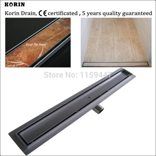 900mm "TILE INSERT" Stainless Steel 304 Linear Shower Drain, Horizontal Outlet Hidden Drain, Tile Insert Deodorant floor drain