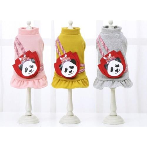 Cute Panda Dog Dress Winter Pet Coat Garment Warm Puppy Clothes Yorkies Pomeranian Poodle Bichon Maltese Schnauzer Clothing