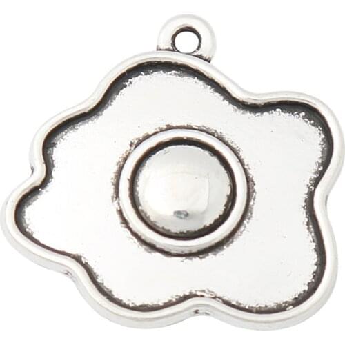 RAINXTAR Fashion Alloy Jewelry DIY Flower Cloud Pendant Charms 21*21mm 10pcs AAC1146